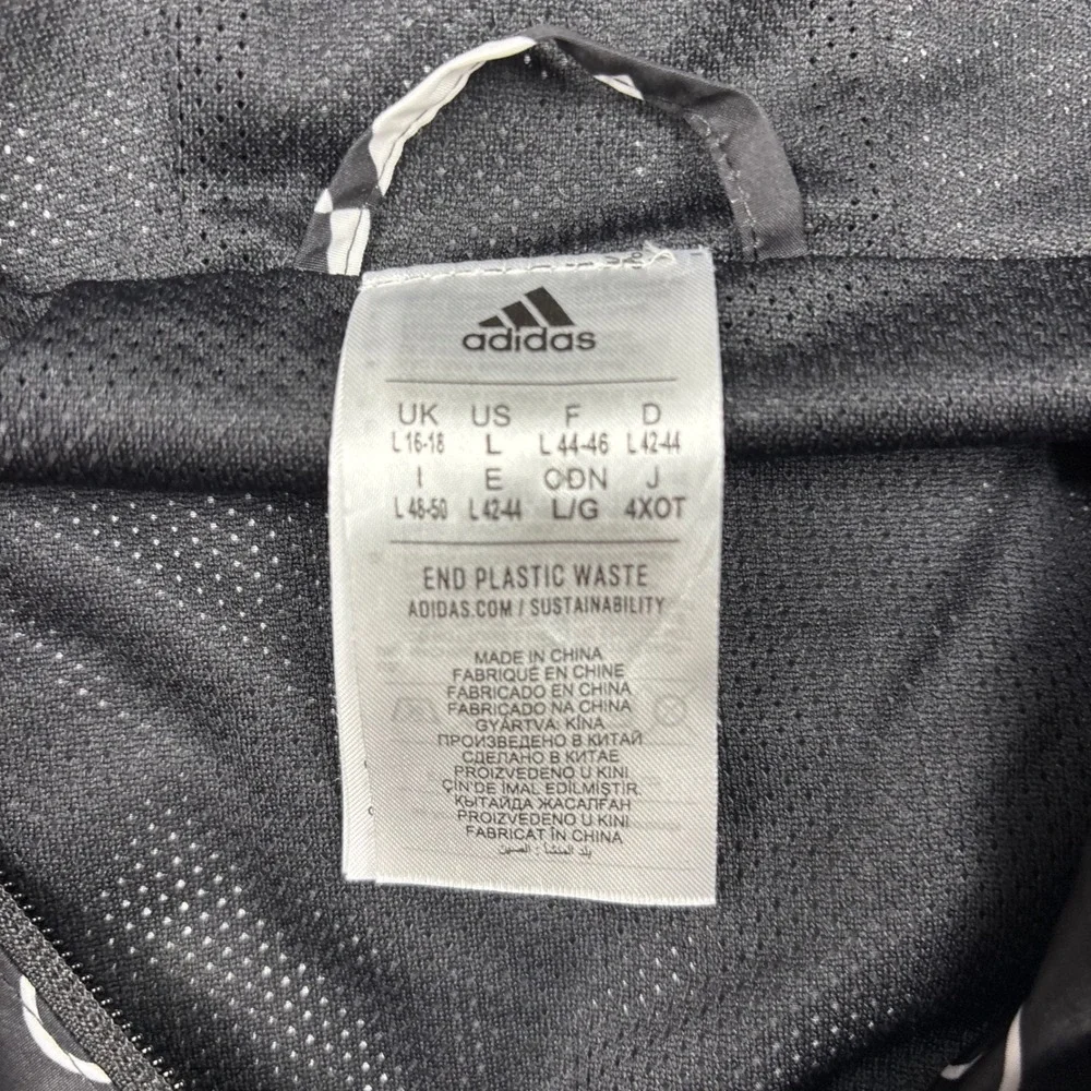 Adidas‎ Badge of Sport Windbreaker Jacket Mens Large Black White All Over HC9177